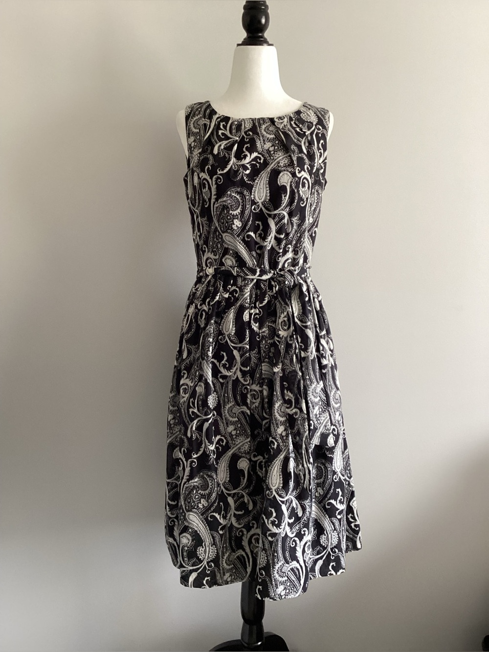 Talbots Silk-Blend Paisley Sleeveless Dress, Size 4